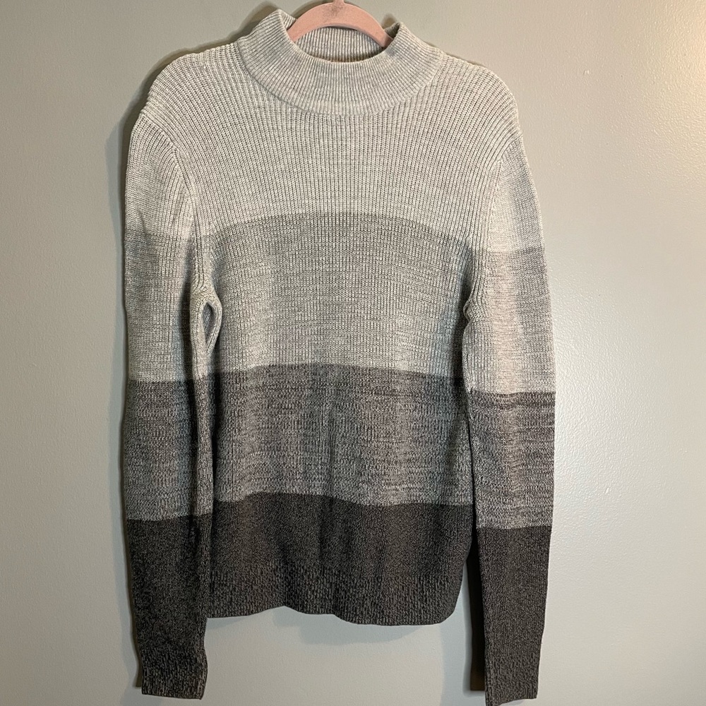 EXPRESS Men's Grey and Black Sweater SZ/Med